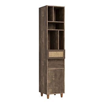 ENITIAL STAR Estel Rustic Wood Multi-Storage TV Tower in Reclaimed Oak