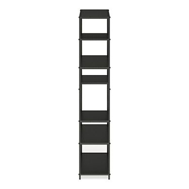 ENITIAL STAR Zin Industrial Metal 6-Shelf Bookcase in Powder Coated Gray
