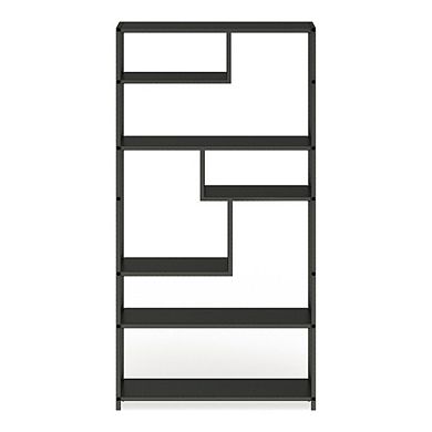 ENITIAL STAR Zin Industrial Metal 6-Shelf Bookcase in Powder Coated Gray