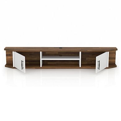 ENITIAL STAR Thurles 2-Door Wood White Floating TV Console
