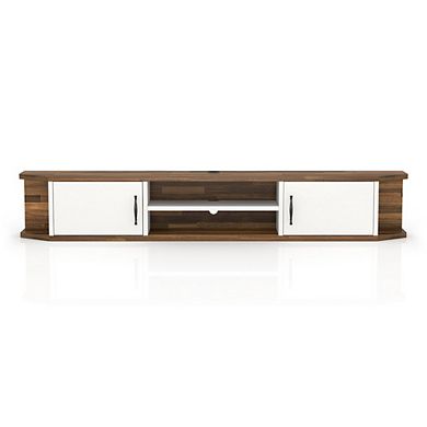ENITIAL STAR Thurles 2-Door Wood White Floating TV Console