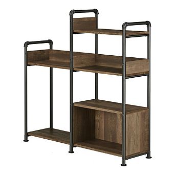 ENITIAL STAR Gaile 6-Shelf Wood Adult Bookcase, Reclaimed Oak