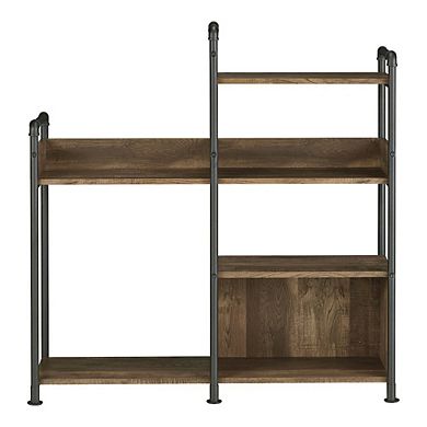 ENITIAL STAR Gaile 6-Shelf Wood Adult Bookcase, Reclaimed Oak