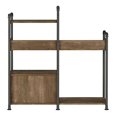 ENITIAL STAR Gaile 6-Shelf Wood Adult Bookcase, Reclaimed Oak