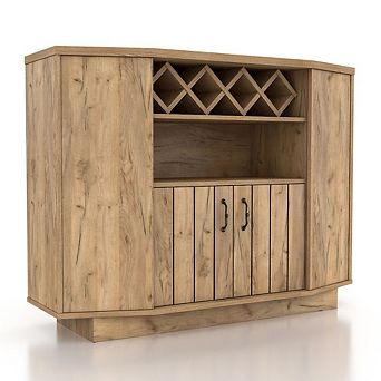 ENITIAL STAR Glanz 47W Wood Multi-Storage Buffet in Light Oak