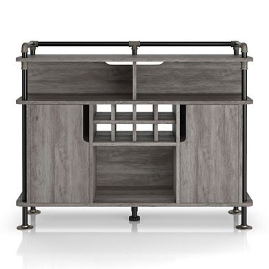 ENITIAL STAR Yeselin Vintage Gray Oak Buffet with 2 Shelves