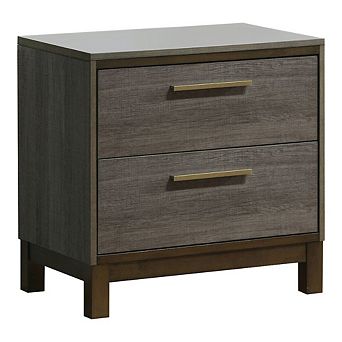 ENITIAL STAR Charlsie Solid Wood 2-Drawer Nightstand in Antique Gray