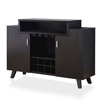 ENITIAL STAR Pahrump Mid-Century Wood Wine Storage Buffet in Cappuccino