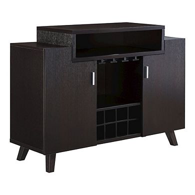 ENITIAL STAR Pahrump Mid-Century Wood Wine Storage Buffet in Cappuccino