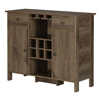 ENITIAL STAR Bonsall Wood Multi-Storage Buffet in Distressed Walnut