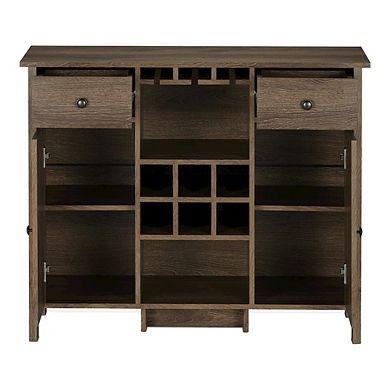 ENITIAL STAR Bonsall Wood Multi-Storage Buffet in Distressed Walnut
