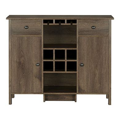ENITIAL STAR Bonsall Wood Multi-Storage Buffet in Distressed Walnut