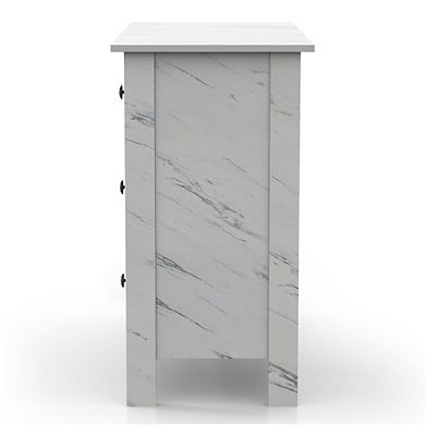 ENITIAL STAR Knott Contemporary Wood 3-Drawer Chest in White