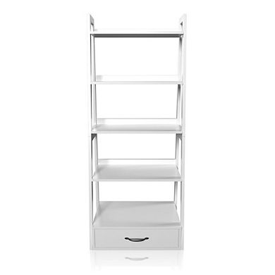 ENITIAL STAR Ploomer Transitional Wood 1-Drawer Bookcase in White