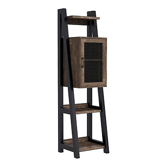 ENITIAL STAR Acres Wood 6-Shelf Tower Cabinet in Brown
