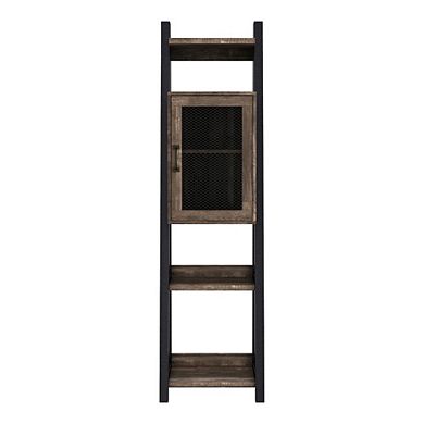 ENITIAL STAR Acres Wood 6-Shelf Tower Cabinet in Brown