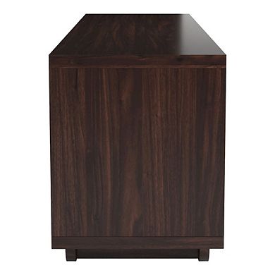 ENITIAL STAR Evo Contemporary Wood 2-Drawer TV Stand in Brown Wenge