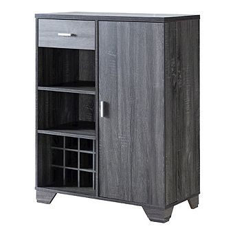 ENITIAL STAR Morchi Modern Wood 12-Bottle Buffet in Dark Gray