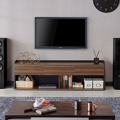 ENITIAL STAR Taren Contemporary Wood 70-Inch TV Stand in Light Walnut
