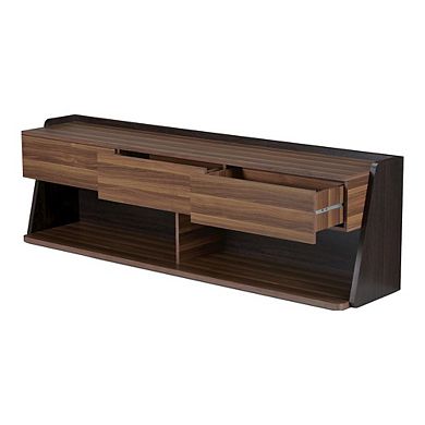 ENITIAL STAR Taren Contemporary Wood 70-Inch TV Stand in Light Walnut