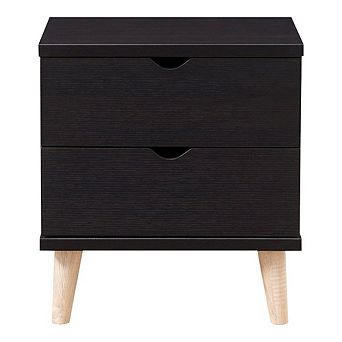 ENITIAL STAR Enora Adult Modern 2-Drawer Nightstand, Cappuccino