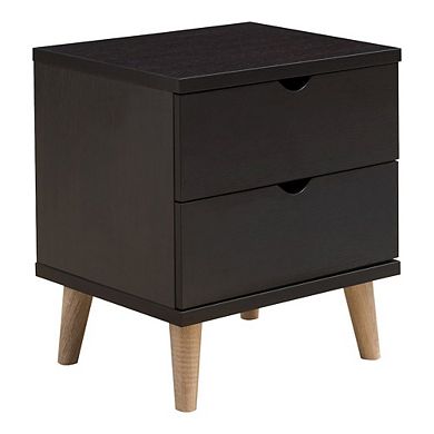 ENITIAL STAR Enora Adult Modern 2-Drawer Nightstand, Cappuccino