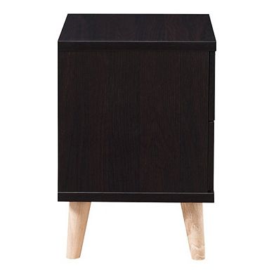 ENITIAL STAR Enora Adult Modern 2-Drawer Nightstand, Cappuccino