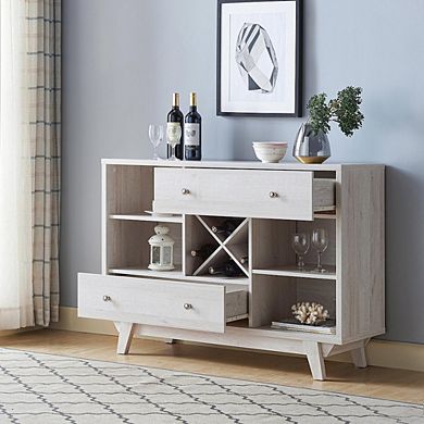 ENITIAL STAR Tannery Wood Multi-Storage Buffet in White Oak