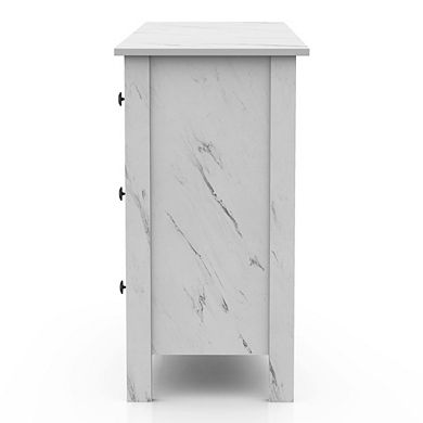ENITIAL STAR Knott Contemporary Wood 6-Drawer Dresser in White