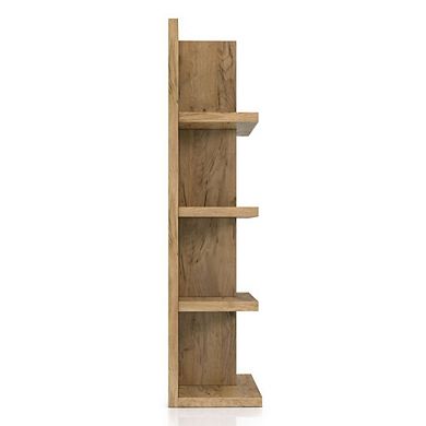 ENITIAL STAR Santo Wood 4-Shelf Bookcase in Light Oak