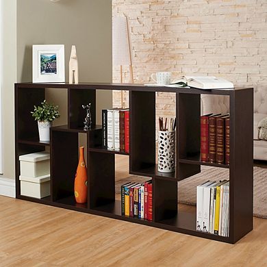 ENITIAL STAR Adeo Contemporary Wood 10-Shelf Bookcase in Walnut