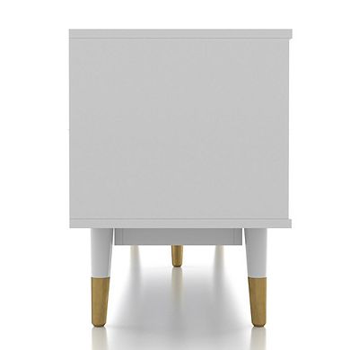 ENITIAL STAR Fabiano 3-Drawer and 3-Shelf Solid Wood 70 TV Stand, Rustic Navy Blue