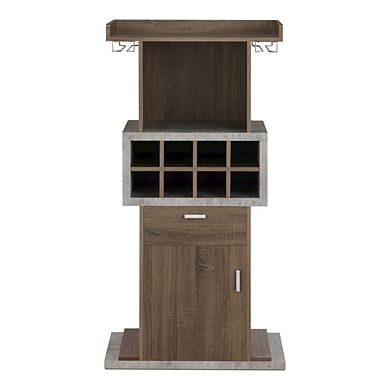 ENITIAL STAR Orville Modern Wood Multi-Storage Buffet in Chestnut Brown