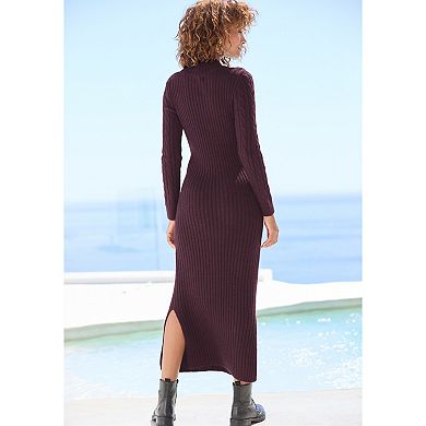 Lascana Women's Cable Knit Sweater Dress