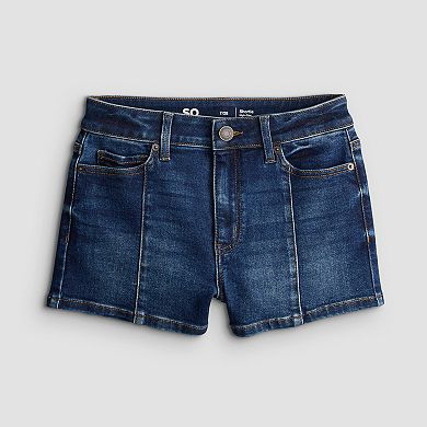 Juniors' SO® High Rise Seamed Jean Shorts