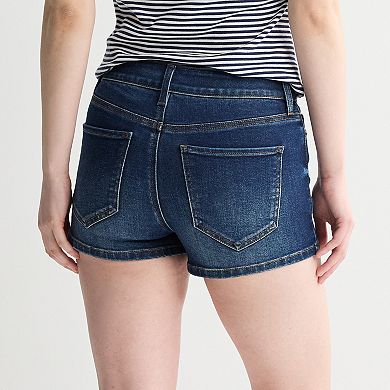 Juniors' SO® High Rise Seamed Jean Shorts