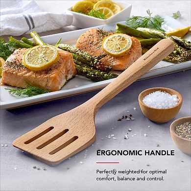 KitchenAid® Slotted Beech Wood Turner