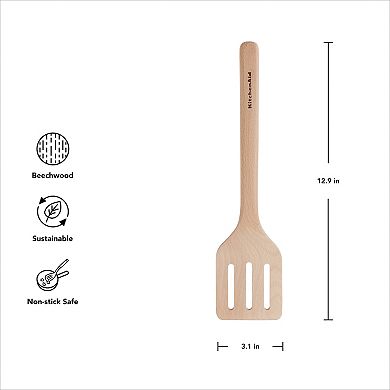 KitchenAid® Slotted Beech Wood Turner