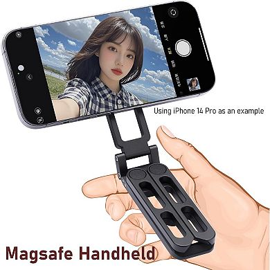 Compatible Pocket-Sized Tripod - Sturdy Magnetic Hold, Height-Adjustable for Phones