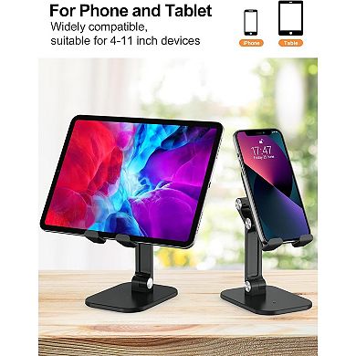 Adjustable Height & Angle Desk Phone Stand for 4.7"-13" Devices
