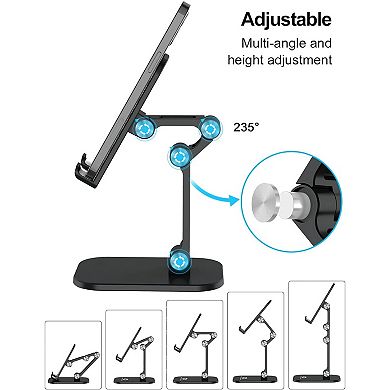 Adjustable Height & Angle Desk Phone Stand for 4.7"-13" Devices