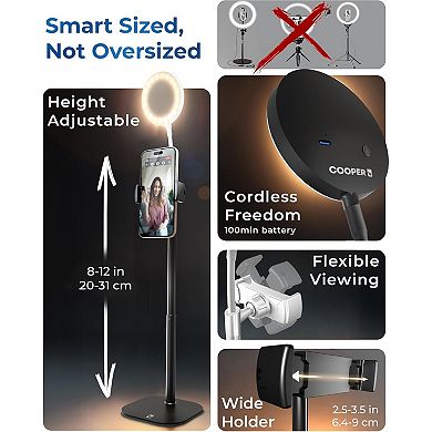 Phone Stand for Recording with Light for Desk,ChatStand Halo 9-14" Adjustable