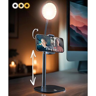 Phone Stand for Recording with Light for Desk,ChatStand Halo 9-14" Adjustable