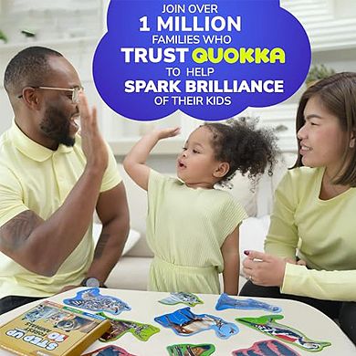 QUOKKA Floor Puzzles for Kids 2-4 8 Forest Animal Shapes, 40 Pieces, Extra Thick Cardboard