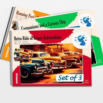 QUOKKA Set of 3 Dementia Jigsaw Puzzles with Dog, Horse & Car 100 pc Alzheimers Puzzle for Elderly