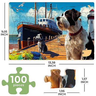 QUOKKA Set of 3 Dementia Jigsaw Puzzles with Dog, Horse & Car 100 PCS Alzheimers Puzzle for Elderly