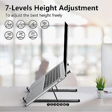 Laptop Stand for Desk, Adjustable Laptop Riser ABS Silicone Foldable Portable Notebook Holder