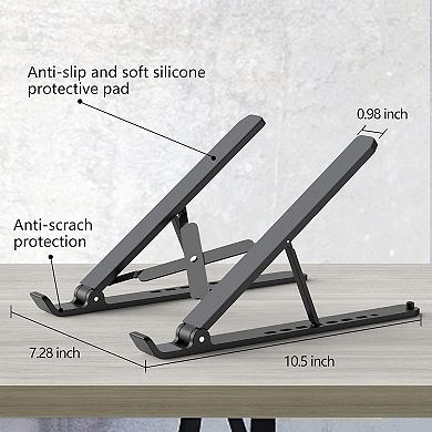 Laptop Stand for Desk, Adjustable Laptop Riser ABS Silicone Foldable Portable Notebook Holder