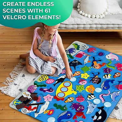 QUOKKA Felt Board - 70 PCS Double-Thick Ocean Set for Kids 2-5 Years Old for Indoor and Classroom