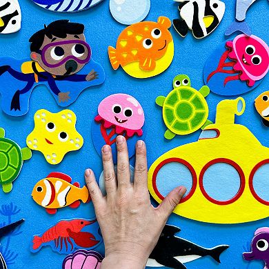 QUOKKA Felt Board - 70 PCS Double-Thick Ocean Set for Kids 2-5 Years Old for Indoor and Classroom